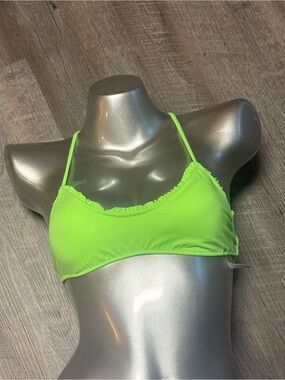 Victoria's Secret Neon Lime Ruffle Bralette Bikini Top B8